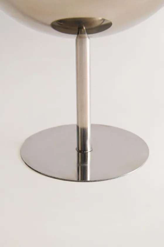 Shiny metal wine glass
