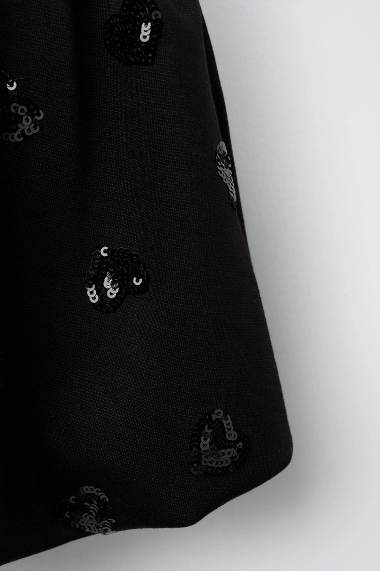 Юбка-баллон с сердечными бусинами