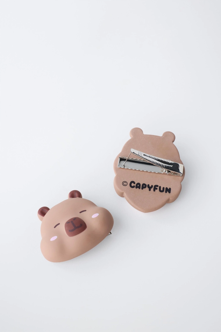 Набор из двух заколок для волос в форме капибар