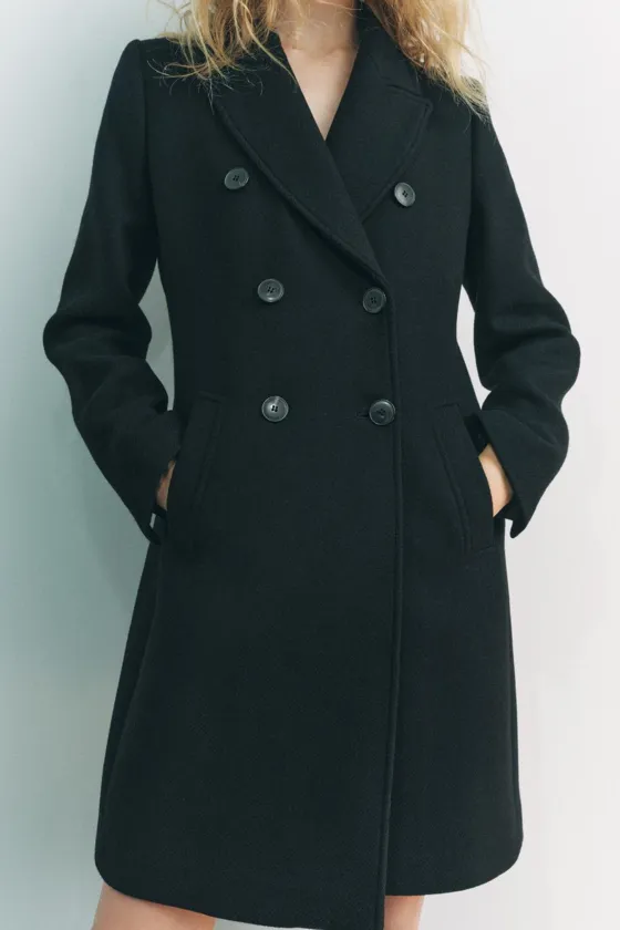 Шерстяное пальто zara