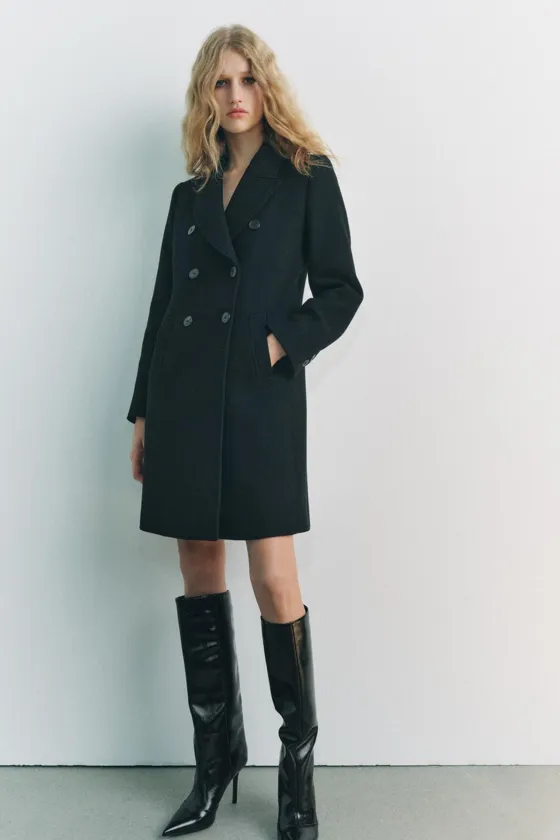 Шерстяное пальто zara