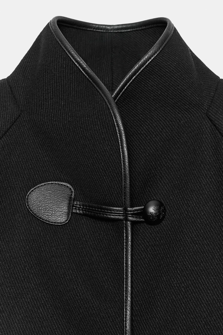 Пальто из шерстяной смеси с застёжками-лягушками Zara «ZW»