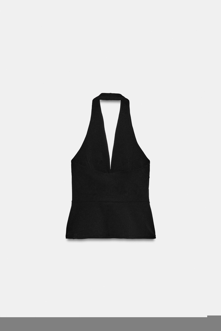 Втачной топ с открытой спиной на шее