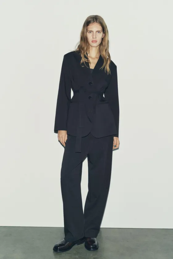 Zara Брюки прямого кроя — коллекция zara «zw» - Цвет черный