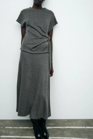 Мягкая юбка миди - Заказать в России