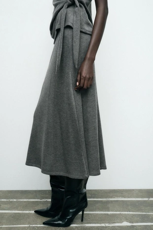 Мягкая юбка миди - Заказать в России