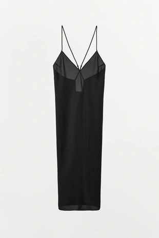 Длинное платье на подкладке с многофункциональными бретелями- Заказать в России
