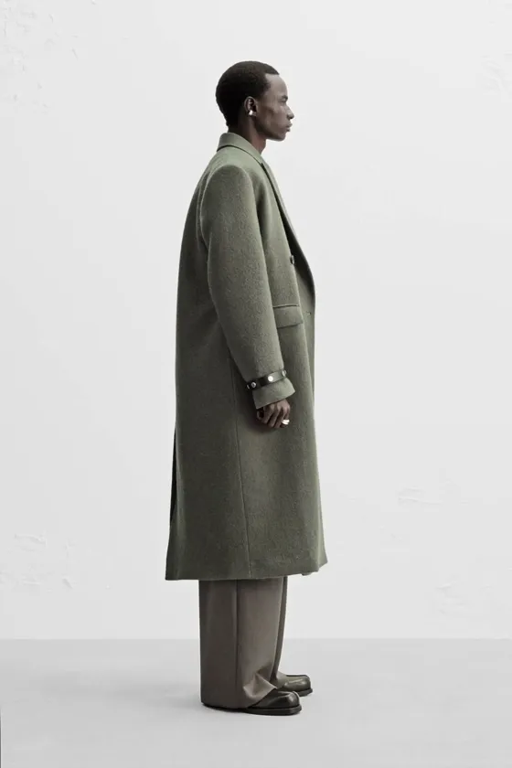 Zara Шерстяное пальто nanushka x zara - Цвет зеленый - green