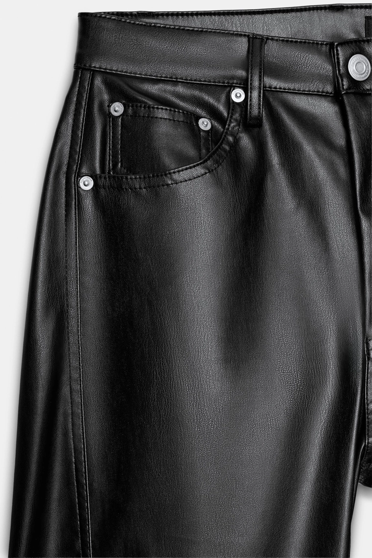Брюки с эффектом кожи cropped relaxed fit из коллекции zw
