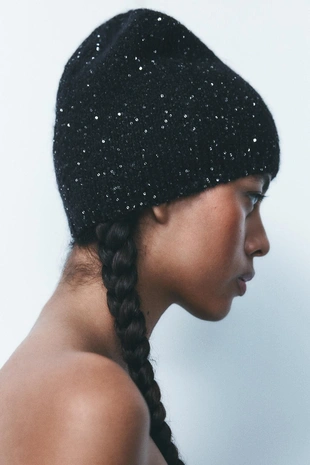 Шапка бини с пайетками- Заказать в России