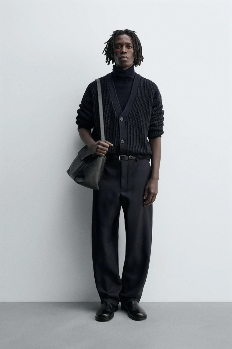 Кардиган с текстурным узором из ребристой ткани