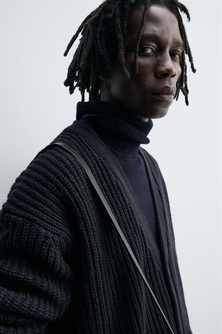 Кардиган с текстурным узором из ребристой ткани