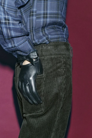 Кожаные перчатки с бантом- Заказать в России