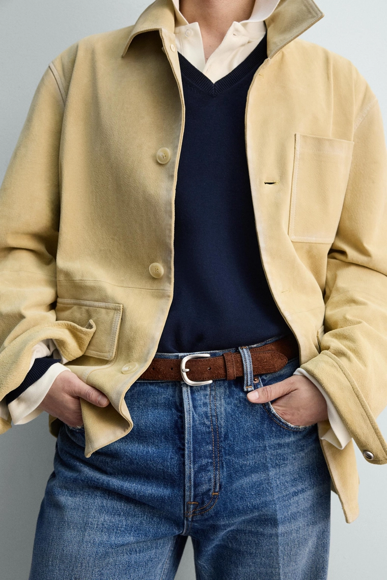 Ремень из ограниченной коллекции с разделенной замшей