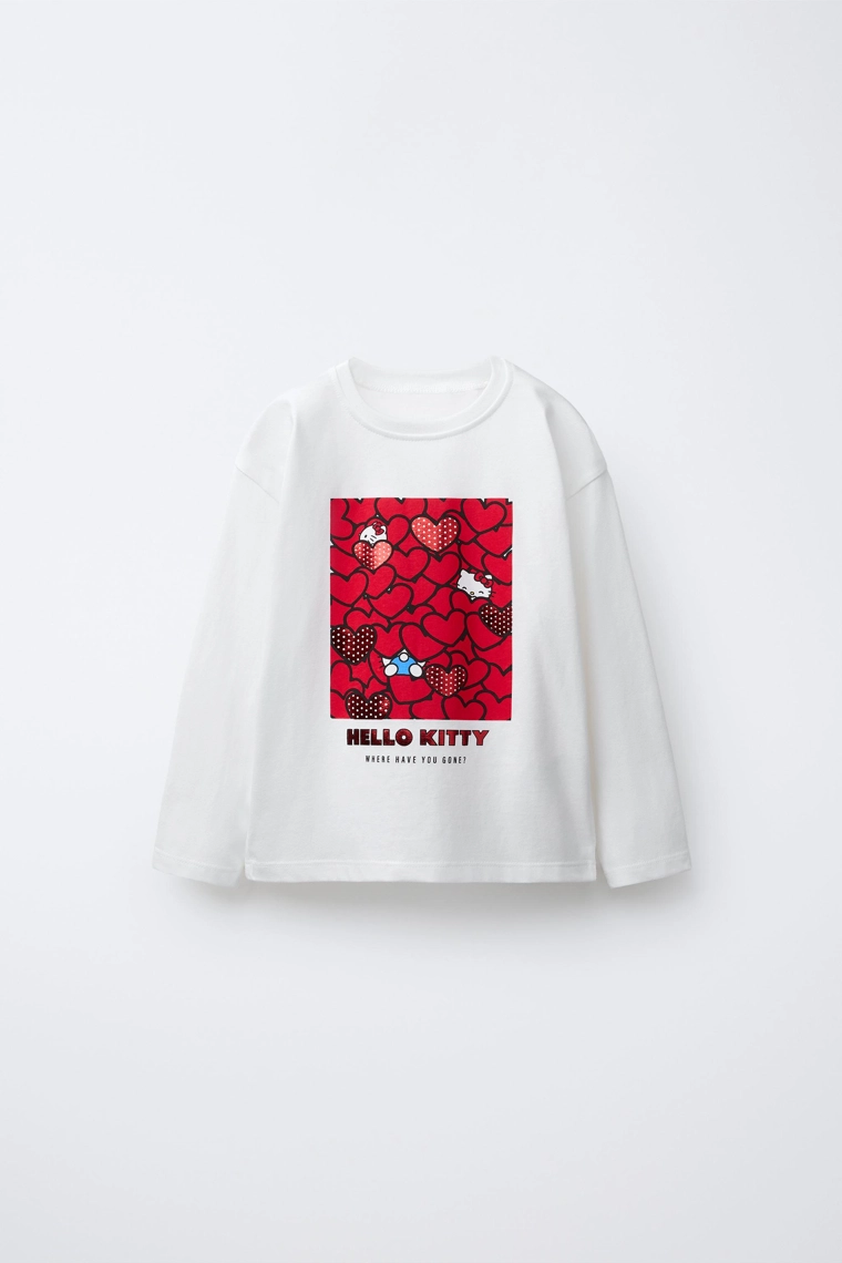 Футболка с длинным рукавом hello kitty © sanrio hearts