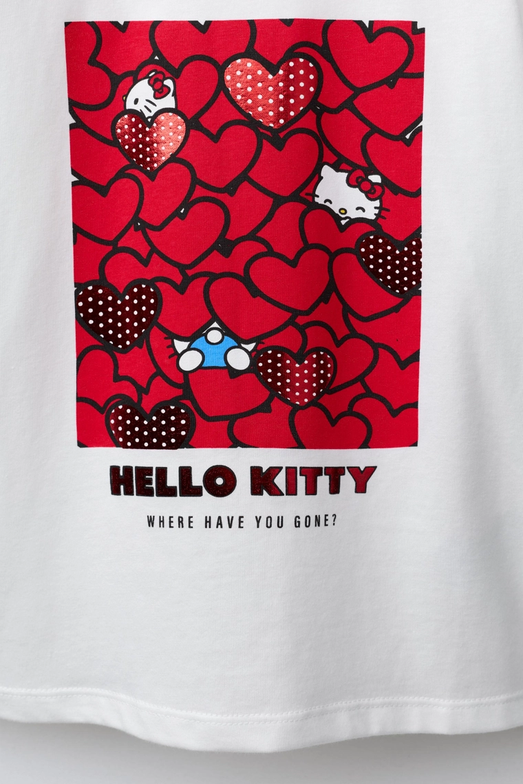 Футболка с длинным рукавом hello kitty © sanrio hearts