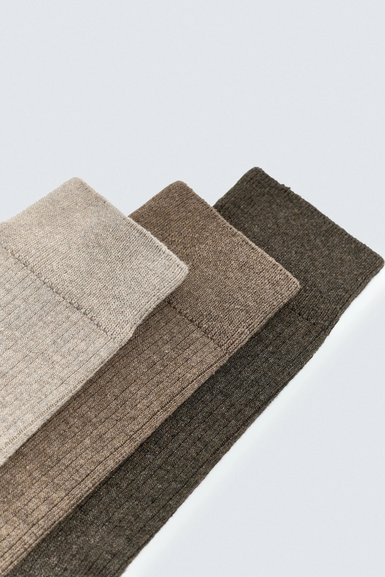 Набор из 3 пар базовых ребристых носков