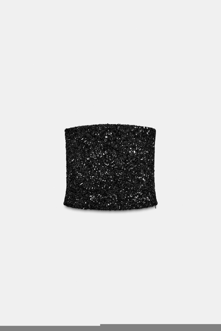 Топ из вельвета с пайетками